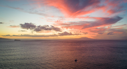 Wall Mural - Sunset from Maui via drone