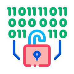 Canvas Print - binary security code icon vector. binary security code sign. color symbol illustration