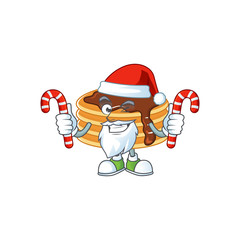 Sticker - Chocolate cream pancake humble Santa Cartoon character having candies