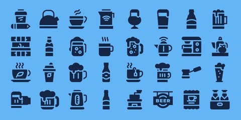 Sticker - Modern Simple Set of kettle Vector filled Icons