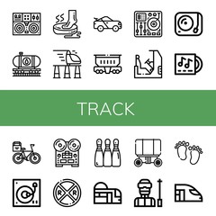 Wall Mural - track simple icons set