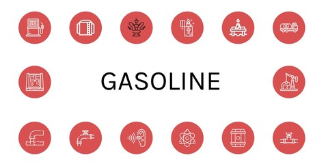 Wall Mural - gasoline simple icons set