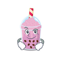 Canvas Print - A mascot design of taro bubble tea having confident gesture