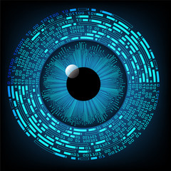 blue eye cyber circuit future technology concept background