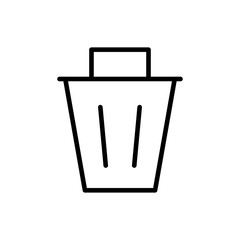 Poster - Simple trash can line icon.