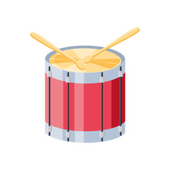 Sticker - drummer with drumsticks on white background