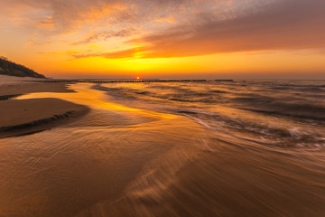 Wall Mural - beautiful, colorful sunset over baltic sea