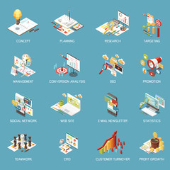 Sticker - Isometric Marketing Icon Set