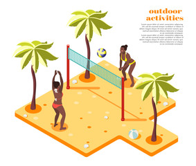 Wall Mural - Outdoor Activities Isometric Composition