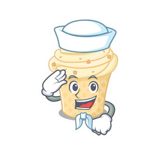 Poster - Sailor cartoon character of vanilla ice cream with white hat