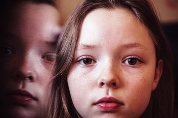 Wall Mural - Portrait of a girl and her reflection