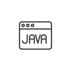 Java programming line icon. linear style sign for mobile concept and web design. JAVA web code outline vector icon. Symbol, logo illustration. Vector graphics