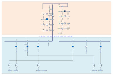 Wall Mural - Electric wiring diagram for power transformers