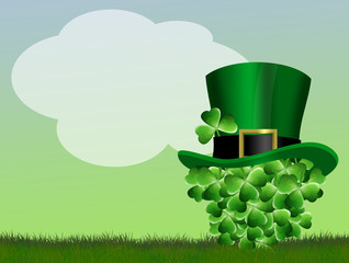 Poster - Saint Patricks day hat in the grass