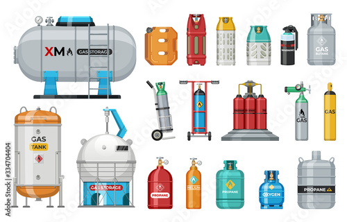 Fotografía Set of vector gas cylinder