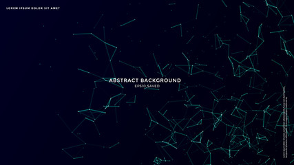 Wall Mural - Digital, communication and technology background with lines and dots. Network connection.