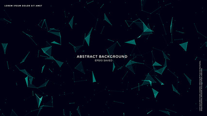 Wall Mural - Digital, communication and technology background with lines and dots. Network connection.