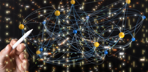 Big data visualization. Network connection structure