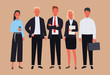 © Pharanyu - Business team. Businessman and women in suits character. Vector illustration in a flat style