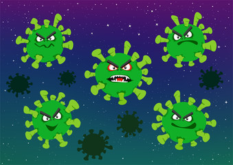  coronavirus emotion illustration set