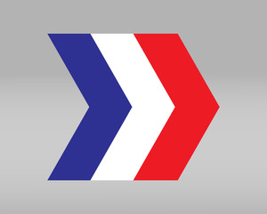 Wall Mural - French flag in the shape of an arrow - vector