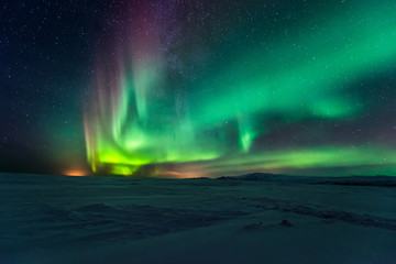 Wall Mural - Northern lights aurora borealis