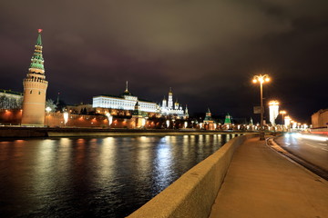 Moscow Kremlin Palace with Churches, and  wall Towers , Russia