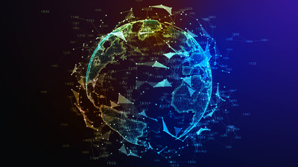Wall Mural - earth globe. background with light effect. global international connectivity background. 3d illustra