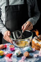 Wall Mural - preparing a mona de pascua, a Spanish Easter cake