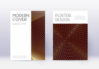 Minimal cover design template set. Gold abstract l