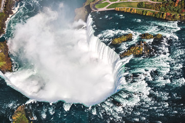 Wall Mural - Niagara waterfall from above, Aerial view of Niagara waterfall.