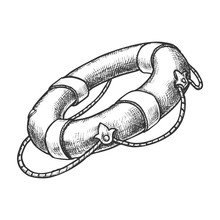 Sketch Of Lifebuoy, Hand Drawn Swimming Ring