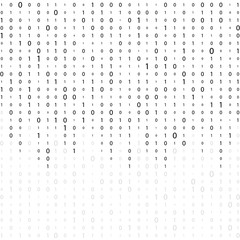 Wall Mural - binary code zero one matrix white background beautiful banner wallpaper design illustration