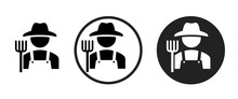 Farmer Icon . Web Icon Set .vector Illustration