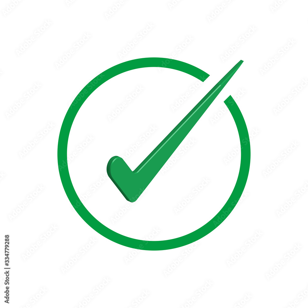 Green check mark icon in a circle. Vector illustration Stock Vector ...