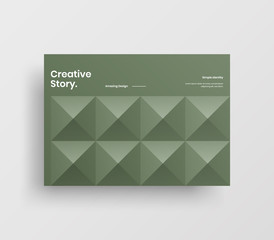 Creative business presentation vector A4 horizontal orientation front page mock up. Modern corporate report cover abstract geometric illustration design layout. Company identity brochure template.