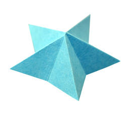 Wall Mural - A folded blue paper star
