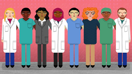 Diversity in Medicine - doctor nurse pa assistant hospital workers