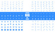 © ZinetroN - Modern simple arrows. Arrow vector icon set in thin line style. Arrows big blue set icons. Arrow icon. Arrow vector collection. Arrow. Cursor.  Vector illustration
