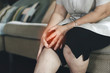 © dodotone - Asian eldetly woman has knee osteoarthritis pain.