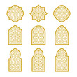 gold arabic ornamental windows set