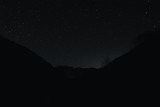 Fototapeta Uliczki - mountain landscape at night with starry sky