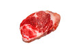 © milanchikov - A leg of lamb cut into steaks lies on a white background. Isolated.