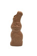eastern, sweets and confectionery concept - chocolate bunny isolated on white background, easter bunny with a bitten off ear