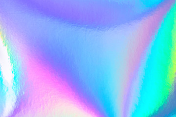 Aufkleber - Abstract trendy rainbow holographic background in 80s style. Blurred texture in violet, pink and mint bright neon colors.