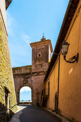 Wall Mural - Beautiful sunny summer street view in the historic district of Bomarzo, Province of Viterbo, Lazio, Italy