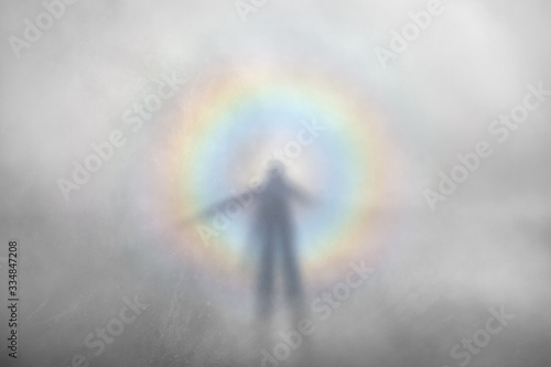 Brocken spectrum natural phenomenon and gloria circles Tableau sur Toile