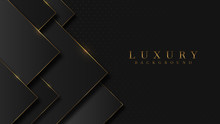 Luxury Arrow Gold Line Background VIP With Black Metal Texture In 3d Abstract Style. Illustration From Vector About Modern Template Design For Strong Feeling And Technology And Futurism.