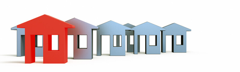 Sticker - House sale development concept 3d rendering