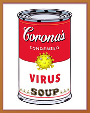 Coronavirus Pop Art Soup Can Warhol Style